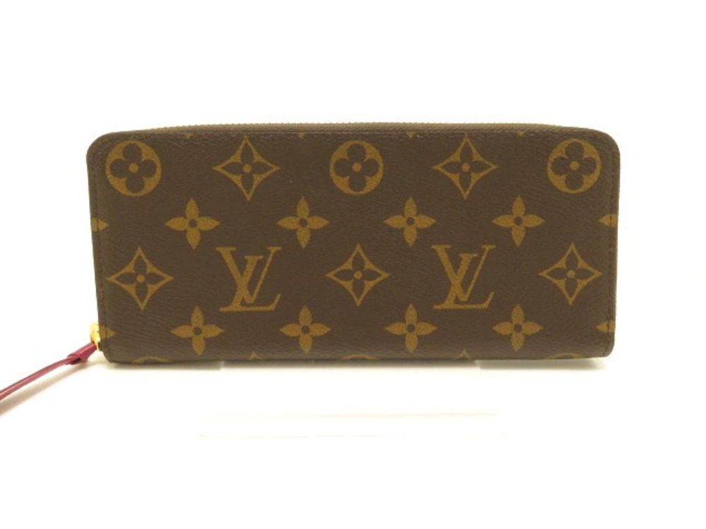 LOUIS VUITTON Long Wallet Portefeuille Clemence Monogram Fuschia Pink
